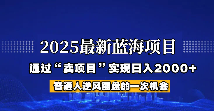 2025年蓝海项目，如何通过“网创项目”日入2000+-云创网