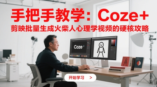手把手教学：Coze + 剪映批量生成火柴人心理学视频的硬核攻略-云创网