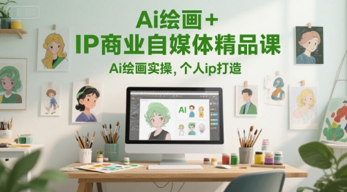 Ai绘画+IP商业自媒体精品课，Ai绘画实操，个人ip打造-云创网