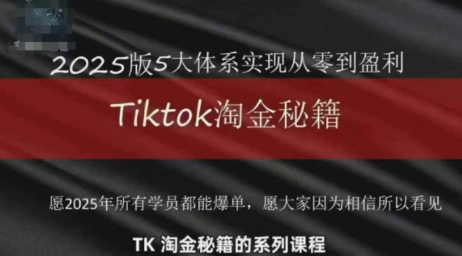 TikTok跨境2025淘金秘籍，​2025TikTok从0到盈利变现-云创网