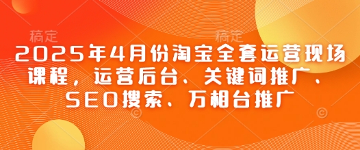 2025年4月份淘宝全套运营现场课程，运营后台、关键词推广、SEO搜索、万相台推广-云创网
