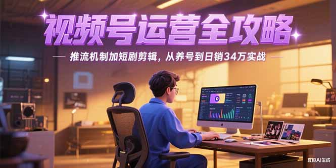 2025视频号运营全攻略，推流机制加短剧剪辑，从养号到日销34万实战-云创网