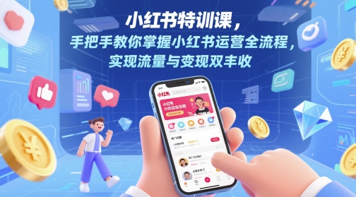 小红书特训课，手把手教你掌握小红书运营全流程，实现流量与变现双丰收-云创网
