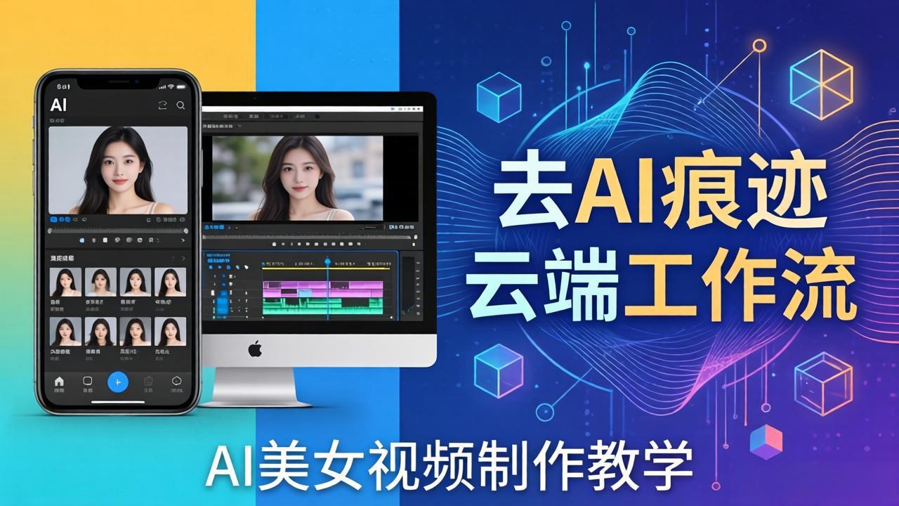 AI美女视频制作教学：去AI痕迹，云端工作流出图，手机电脑均可，不需要配置-云创网