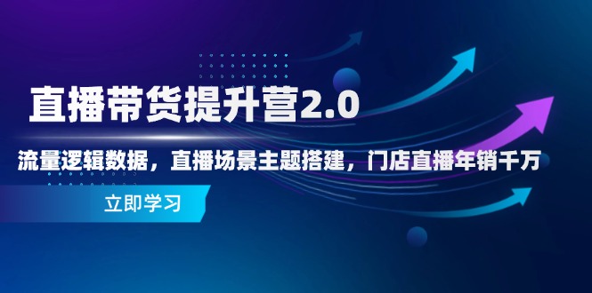 直播带货提升营2.0：流量逻辑数据，直播场景主题搭建，门店直播年销千万-云创网