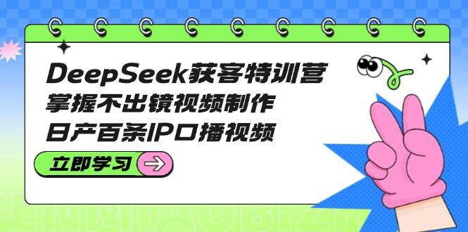 DeepSeek获客特训营：掌握不出镜视频制作，日产百条IP口播视频-云创网