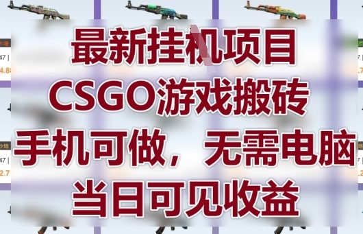 最新挂G项目，CSGO游戏搬砖，手机可做，无需电脑，当日见收益【揭秘】-云创网
