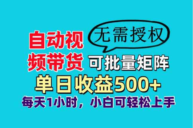 自动视频带货，可批量矩阵，单日收益500+、轻松实现睡后收益，小白可...-云创网
