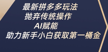 最新拼多多玩法，抛弃传统操作，AI赋能，助力新手小白获取第一桶金-云创网