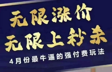 4月12号拼多多线上课，无限涨价，无限上秒杀，4月份最牛逼的强付费玩法-云创网