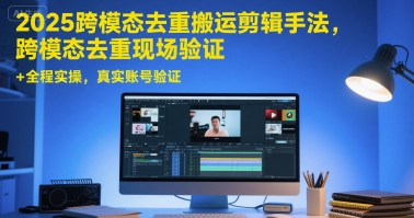 2025跨模态去重搬运剪辑手法，跨模态去重现场验证 +全程实操，真实账号验证-云创网