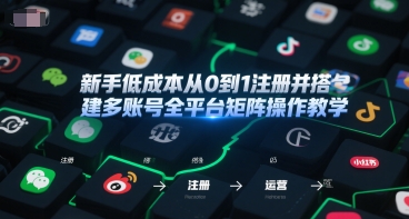 新手低成本从0到1注册并搭建多账号全平台矩阵操作教学，手机号-邮箱-IP-工具-云创网