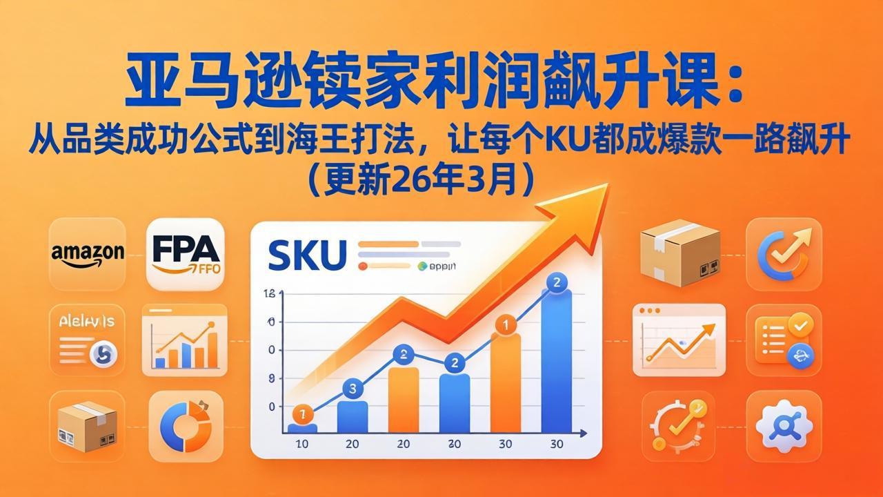 亚马逊卖家利润飙升课：从品类成功公式到海王打法，让每个SKU都成爆款一路飙升(更新26年3月-云创网