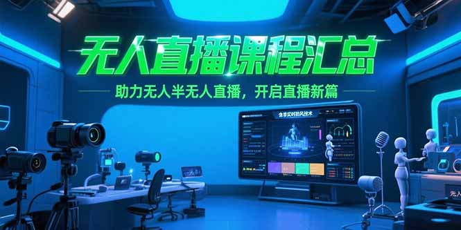 无人直播课程汇总，含非实时防风技术，助力无人半无人直播，开启直播新篇-云创网