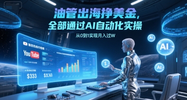 油管出海挣美金，全部通过AI自动化实操，从0到1实现月入过W-云创网
