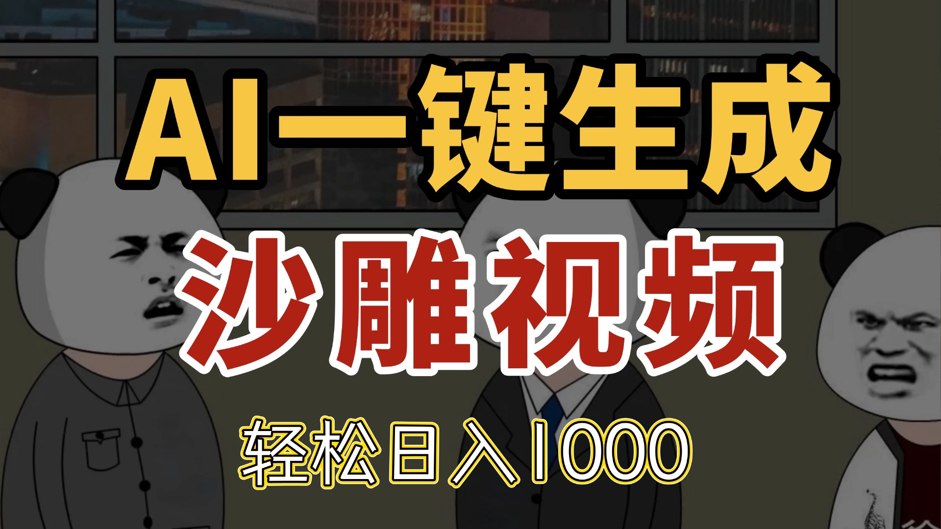 AI一键生成沙雕视频，一条视频千万播放，轻松日入1000-云创网