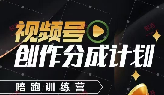 视频号创作分成计划陪跑训练营，手把手教会你如何制作视频，细水长流型项目-云创网