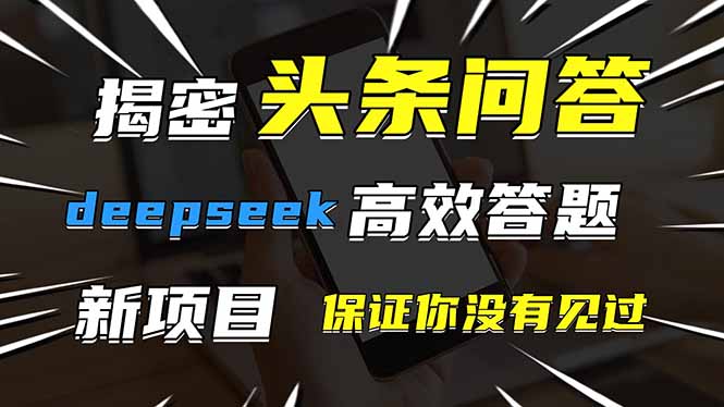 头条问答，刚出的新玩法！保证你没见过！用DeepSeek去高效答题，一个账...-云创网