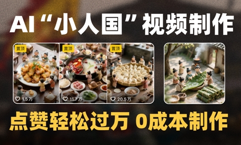 爆款1000W+播放微缩景观迷你小人国AI视频0成本制作全流程教学-云创网