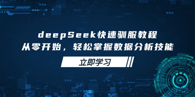 deepSeek快速驯服教程，从零开始，轻松掌握数据分析技能-云创网