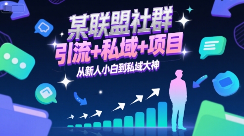 某联盟社群，引流+私域+项目，从新人小白到私域大神-云创网