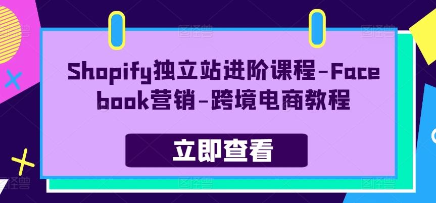 Shopify独立站进阶课程-Facebook营销-跨境电商教程-云创网