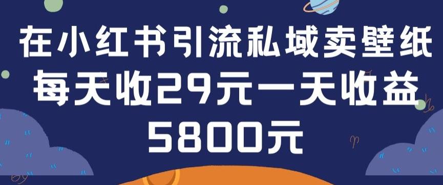 在小红书引流私域卖壁纸每张29元单日最高卖出200张(0-1搭建教程)【揭秘】-云创网