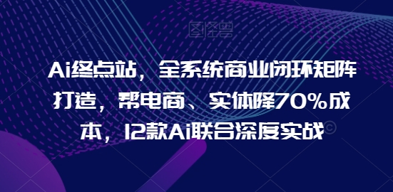 Ai终点站，全系统商业闭环矩阵打造，帮电商、实体降70%成本，12款Ai联合深度实战【0906更新】-云创网
