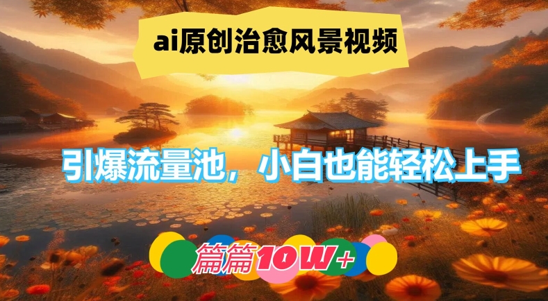 ai原创治愈风景视频，引爆流量池，小白也能轻松上手，篇篇10w+【揭秘】-云创网