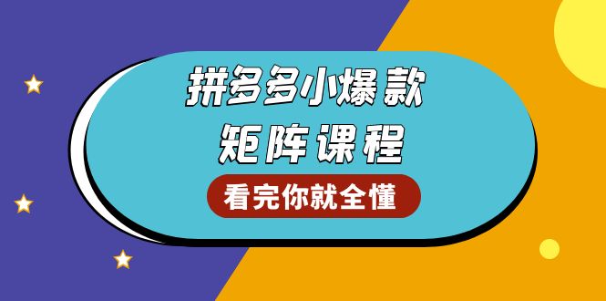 拼多多爆款矩阵课程：教你测出店铺爆款，优化销量，提升GMV，打造爆款群-云创网