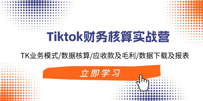 Tiktok财务核算实战营：TK业务模式/数据核算/应收款及毛利/数据下载及报表-云创网