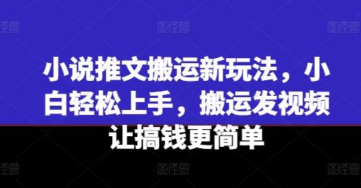 小说推文搬运新玩法，小白轻松上手，搬运发视频让搞钱更简单-云创网