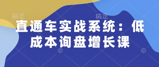 直通车实战系统：低成本询盘增长课，让个人通过技能实现升职加薪，让企业低成本获客，订单源源不断-云创网