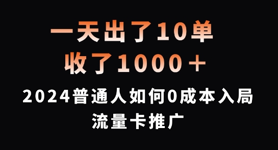 一天出了10单，收了1000+，2024普通人如何0成本入局流量卡推广【揭秘】-云创网