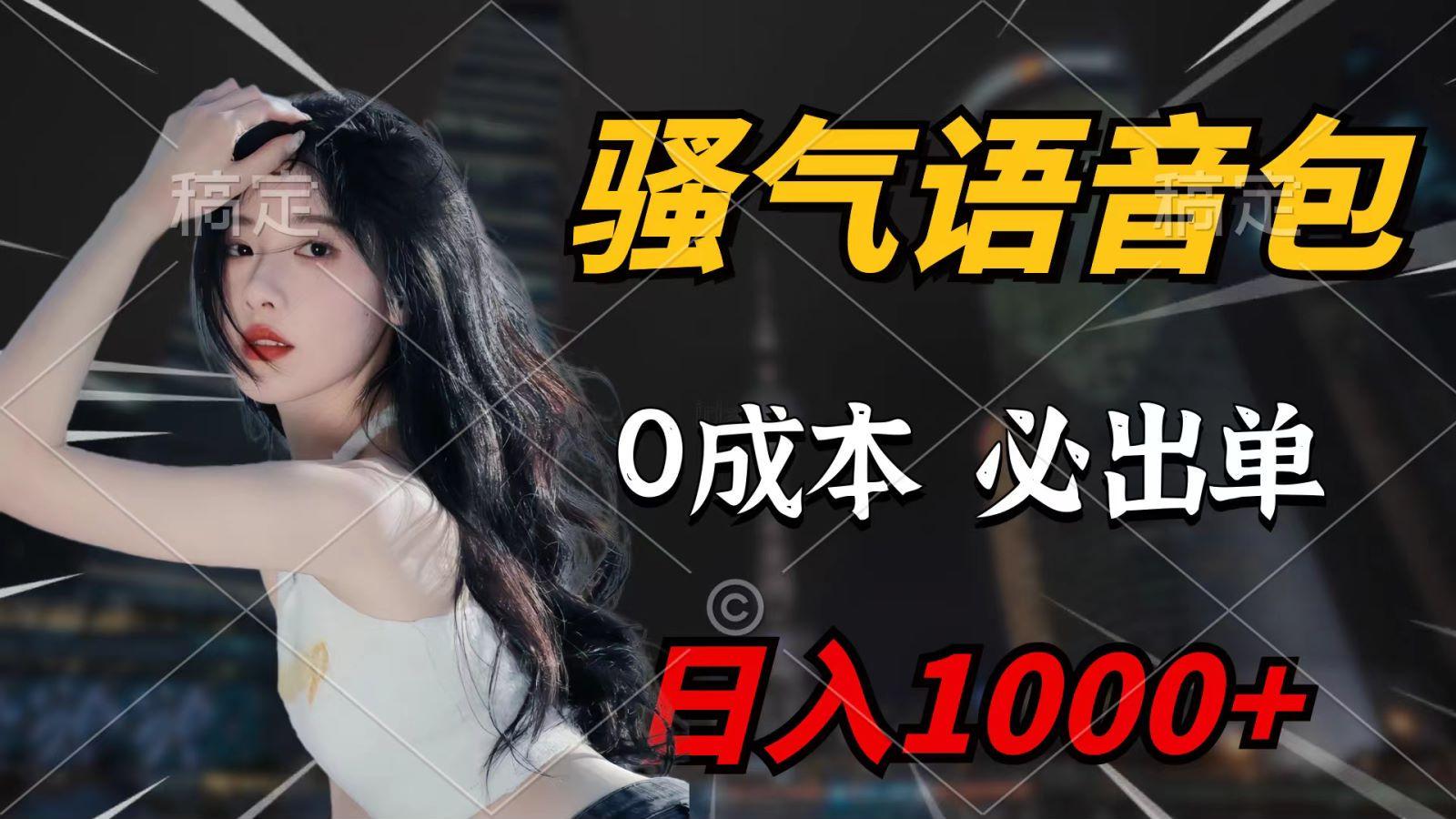 (9701期)骚气语音包，0成本一天1000+，闭着眼也能出单，详细教程！-云创网