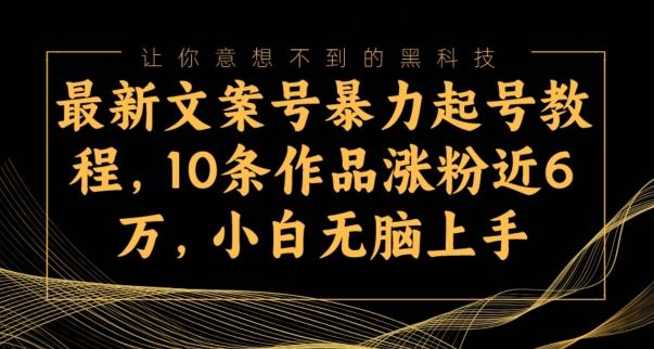 最新文案号暴力起号教程，10条作品涨粉近6万，小白无脑上手-云创网