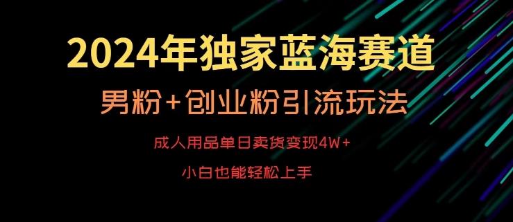 2024年独家蓝海赛道，成人用品单日卖货变现4W+，男粉+创业粉引流玩法，不愁搞不到流量【揭秘】-云创网
