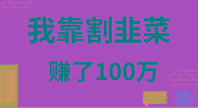 我靠割韭菜赚了 100 万-云创网