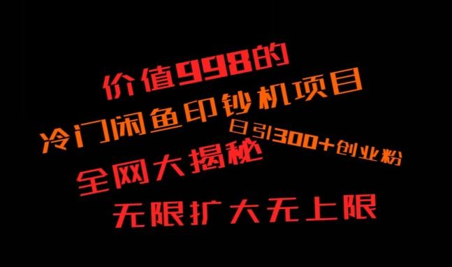 闲鱼流量印钞机项目大揭秘，日引300+创业粉，保姆级实操教程-云创网