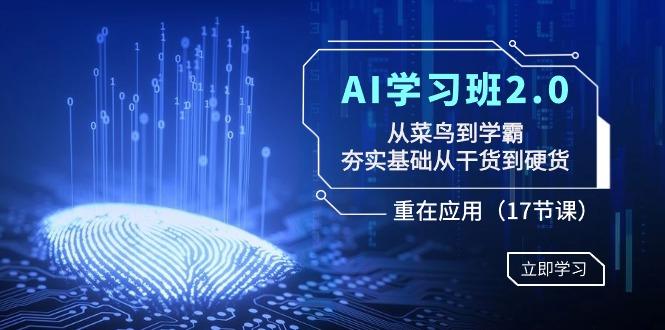 AI学习班2.0：从菜鸟到学霸，夯实基础从干货到硬货，重在应用(17节课)-云创网