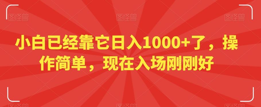 小白已经靠它日入1000+了，操作简单，现在入场刚刚好【揭秘】-云创网