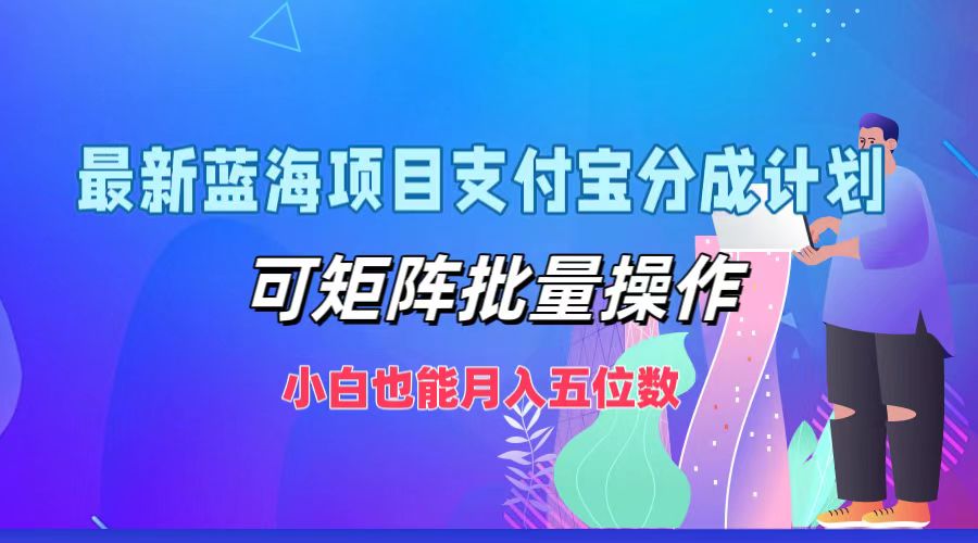 最新蓝海项目支付宝分成计划，可矩阵批量操作，小白也能月入五位数-云创网