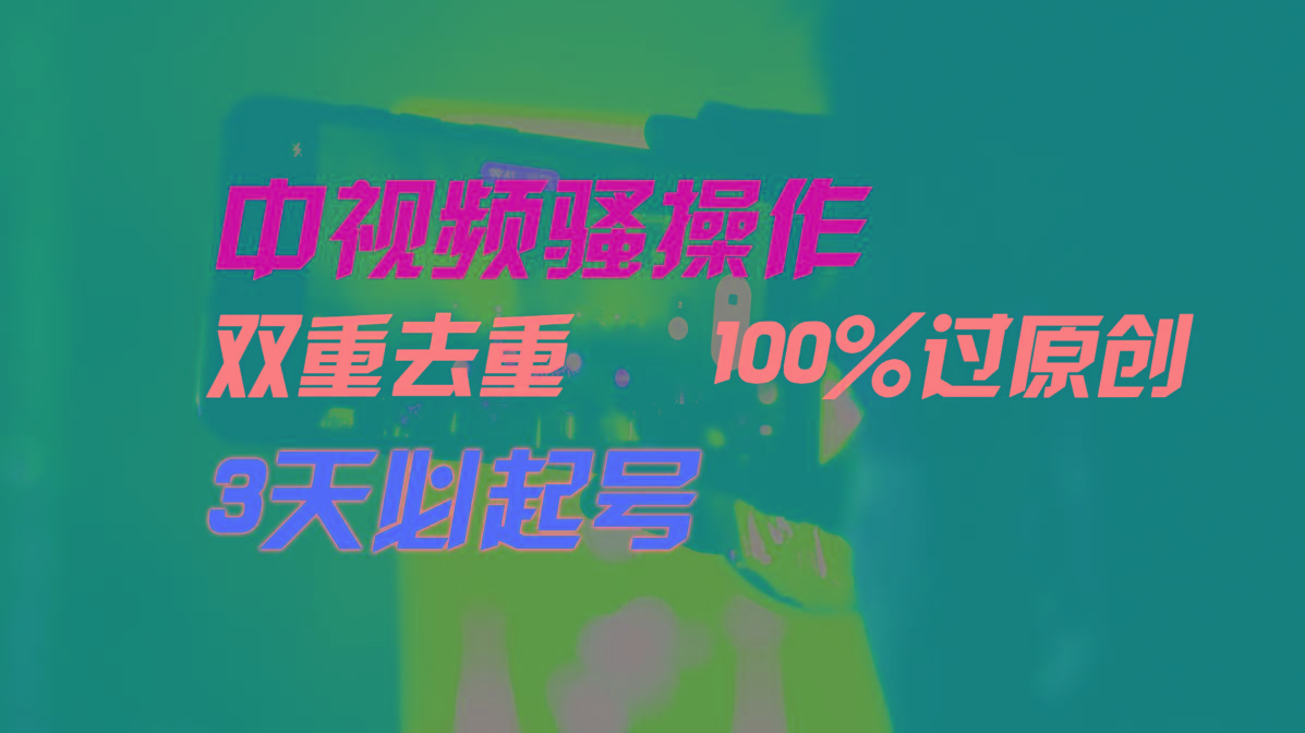 中视频骚操作，双重去重100%过原创，3天比必起号，简单无脑，月入3W+-云创网