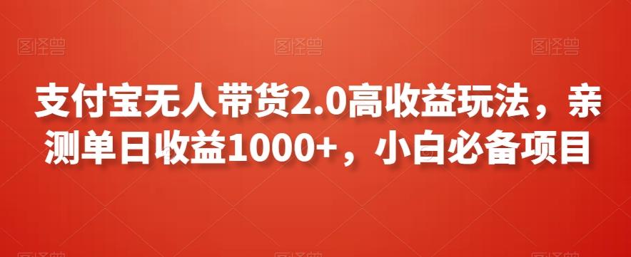 支付宝无人带货2.0高收益玩法，亲测单日收益1000+，小白必备项目【揭秘】-云创网