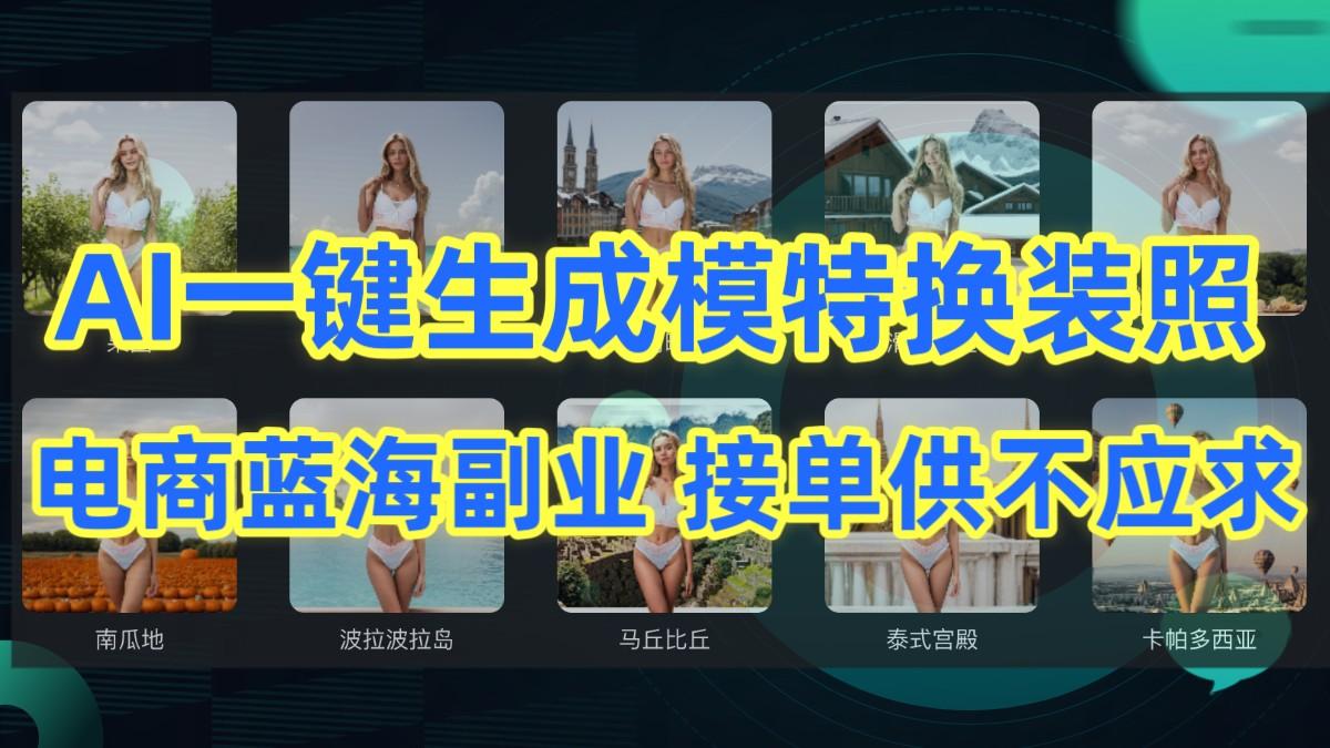 AI制作一键生成模特换装照，电商蓝海副业，接单供不应求-云创网