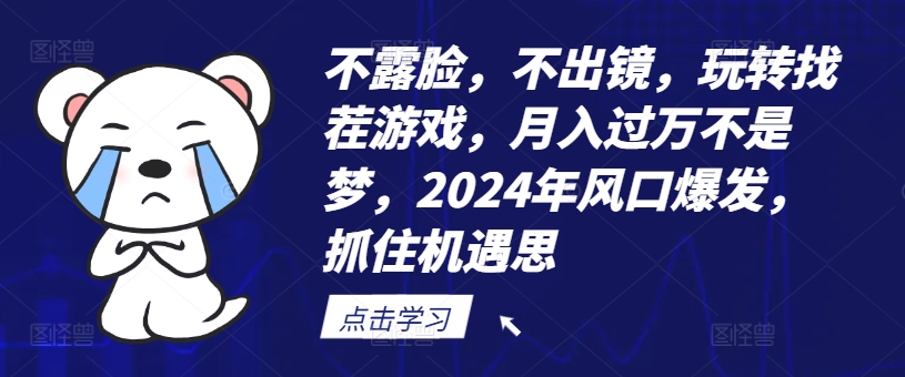 不露脸，不出镜，玩转找茬游戏，月入过万不是梦，2024年风口爆发，抓住机遇【揭秘】-云创网