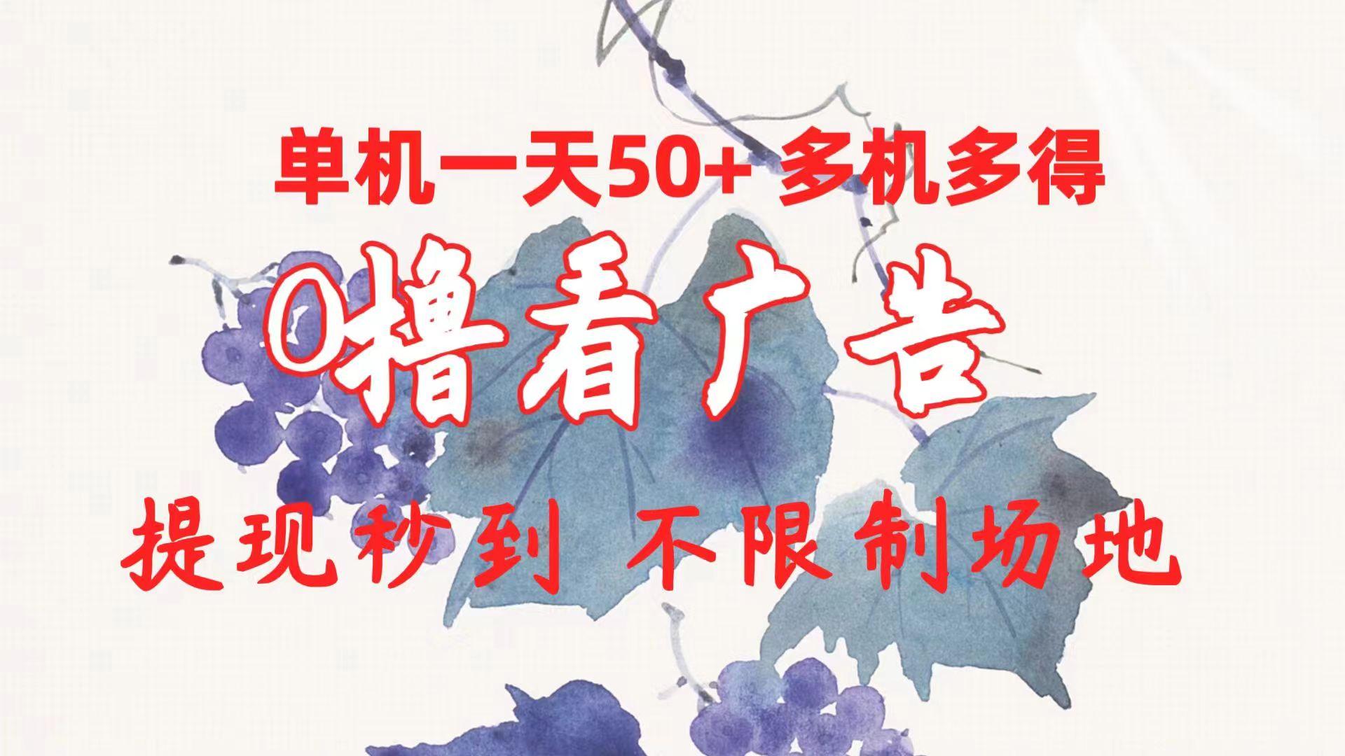 0撸看广告 单机一天50+多机多得 提现秒到 不限制场地操作-云创网